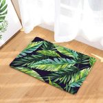 motif feuille verte tapis