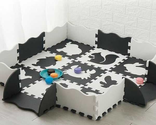 Tapis Chambre Bébé Dalle en mousse avec rebord
