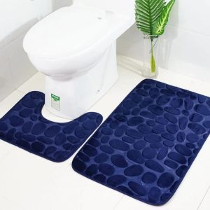 tapis de toilette couleur bleu