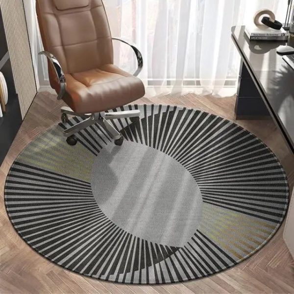 tapis de bureau rond avec lignes