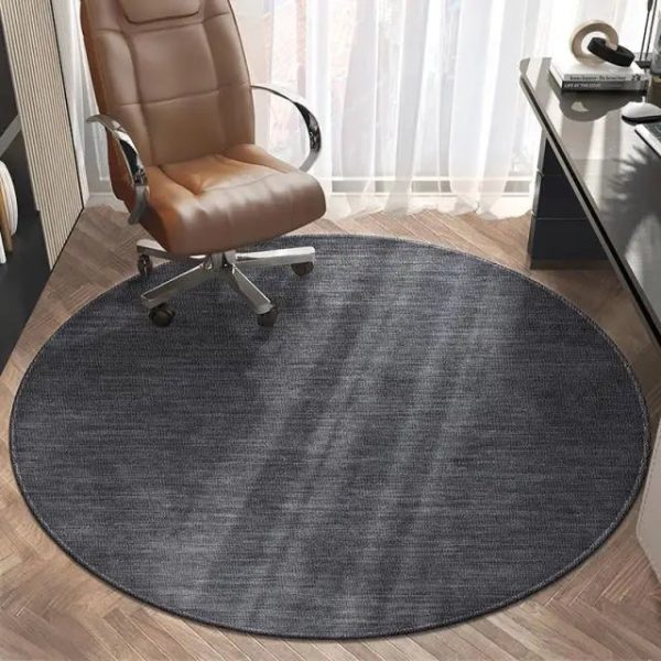 tapis de bureau rond gris foncé