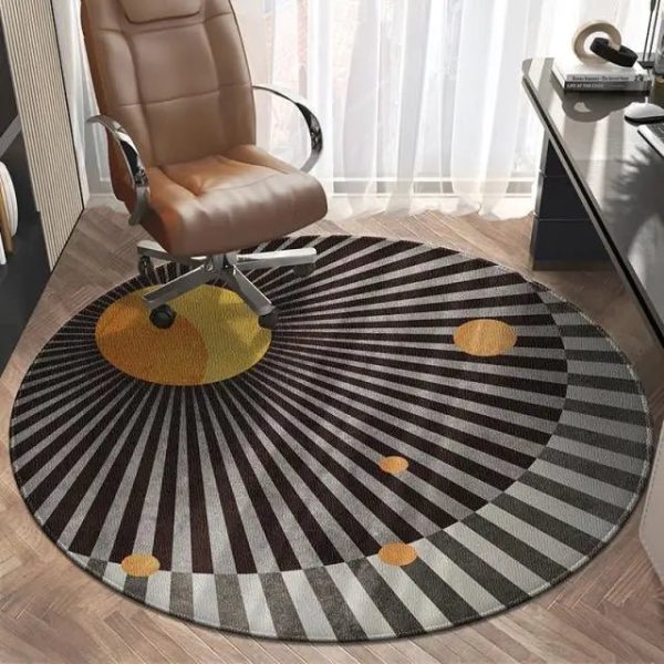 tapis de bureau rond sophistiqué
