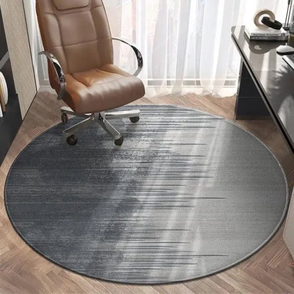 tapis bureau rond gris élégant