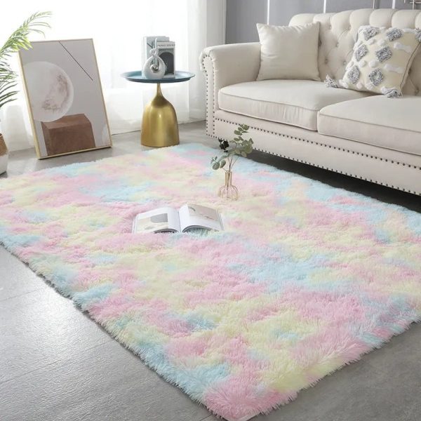 tapis shaggy multicolore