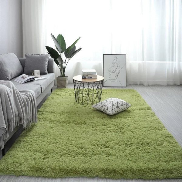 tapis de salon shaggy vert