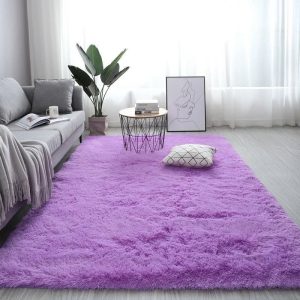 tapis de salon shaggy violet