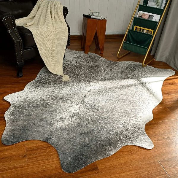 tapis peau de vache gris