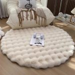 Tapis Rond Shaggy Beige