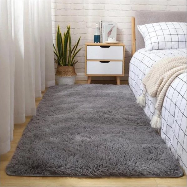 tapis shaggy gris élégant