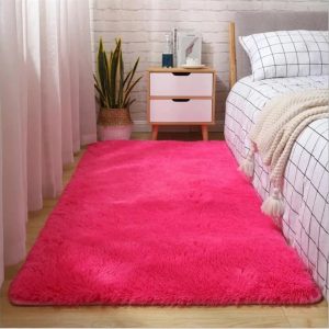 tapis Shaggy Rouge Rose