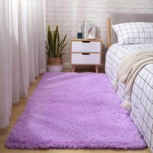 tapis shaggy violet clair
