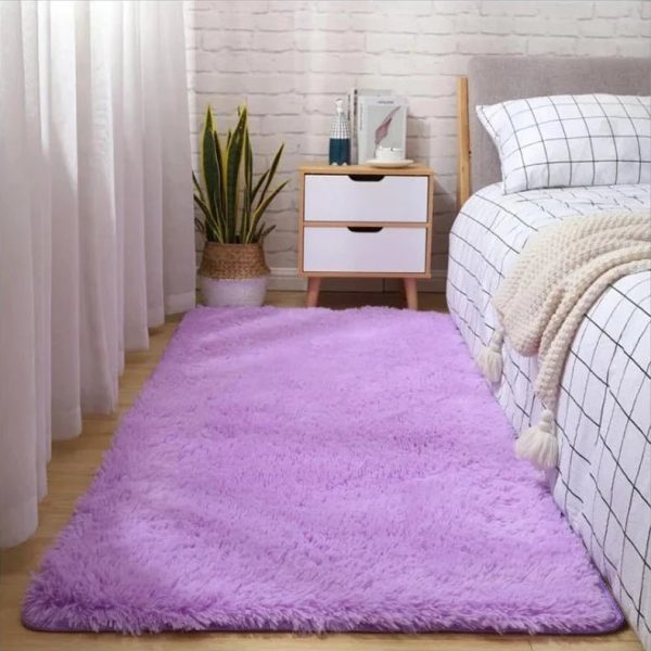 tapis shaggy violet clair